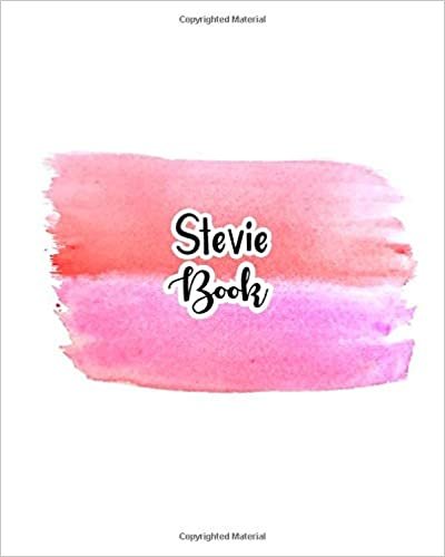 okumak Stevie Book: 100 Sheet 8x10 inches for Notes, Plan, Memo, for Girls, Woman, Children and Initial name on Pink Water Clolor Cover