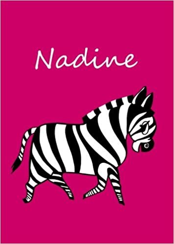 okumak personalisiertes Malbuch / Notizbuch / Tagebuch - Nadine: Zebra - A4 - blanko