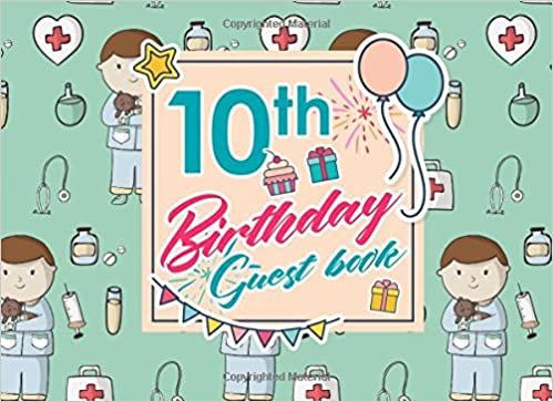 okumak 10th Birthday Guest Book: Birthday Guest Book, Guest Book Journal, Celebration Guest Book, Guest Sign In Log, Cute Veterinary Animals Cover: Volume 92