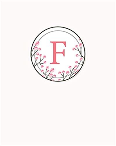 okumak F: 110 Dot-Grid Pages | Monogram Journal and Notebook with a Classic Light Pink Background of Vintage Floral Watercolor Design | Personalized Initial Letter Journal | Monogramed Composition Notebook