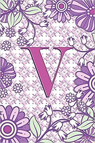 okumak V: 6&quot; x 9&quot; Personalized Monogram Initial V Matte Paperback Notebook Journal Diary 120 Pages (60 sheets) Wide-Ruled Blank Lined For Girls And Women