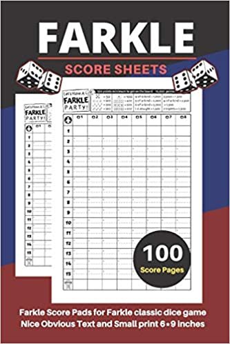 okumak Farkle Score Sheets: V.6 Elegant design Farkle Score Pads 100 pages for Farkle Classic Dice Game | Nice Obvious Text | Small size 6*9 inch (Gift) (F. Scoresheets)