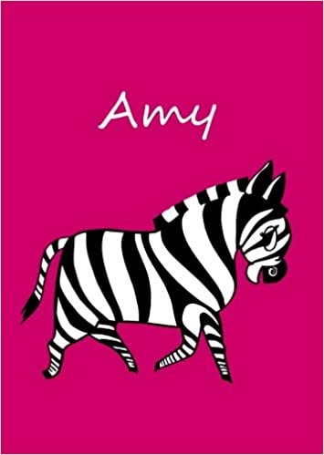 okumak Amy: personalisiertes Malbuch / Notizbuch / Tagebuch - Zebra - A4 - blanko