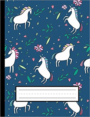 okumak Colorful, Unicorns, Leaves - Unicorn Draw And Write Journal Primary Composition Notebook For Grades K-2 Kids: Standard Size, Draw And Write On Front Page, Story Writing On Back Page For Girls, Boys