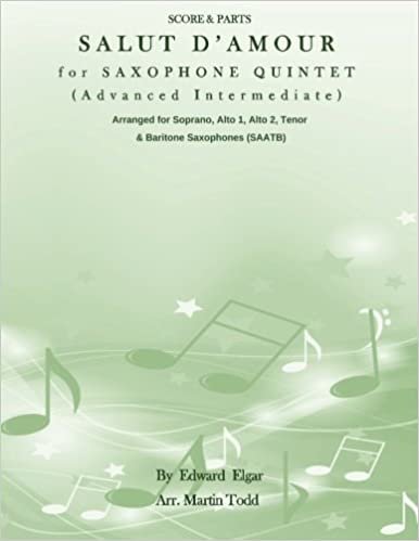okumak Salut D&#39;Amour for Saxophone Quintet (Advanced Intermediate) (SAATB): Score &amp; Parts