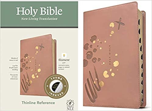 okumak NLT Thinline Reference Bible, Filament Enabled Edition (Red Letter, Leatherlike, Pink, Indexed)