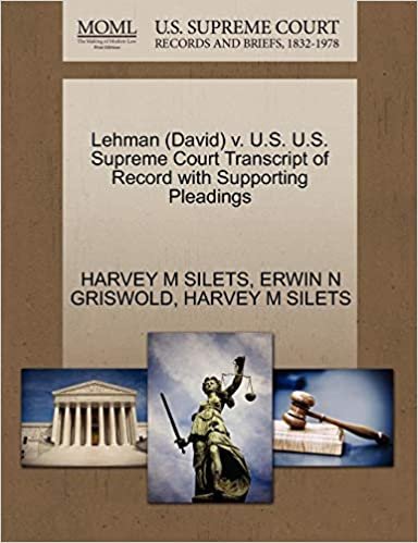 okumak Lehman (David) v. U.S. U.S. Supreme Court Transcript of Record with Supporting Pleadings
