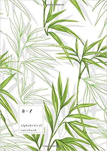 okumak A-Z Alphabetical Notebook: A4 Large Ruled-Journal with Alphabet Index | Stylish Bamboo Tree Cover Design | White