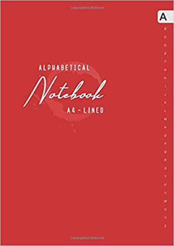 okumak Alphabetical Notebook A4: Large Lined-Journal Organizer with A-Z Tabs Printed | Elegant Design Red