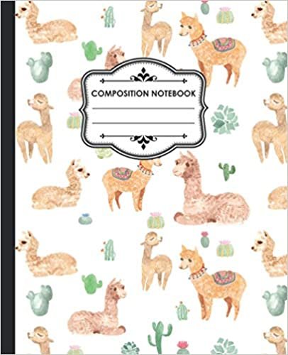 Composition Notebook: Wide Ruled Paper Notebook Journal | Blank Lined Workbook for s Kids Students Girls for Home School College | Beautiful Llama Pattern Cover.