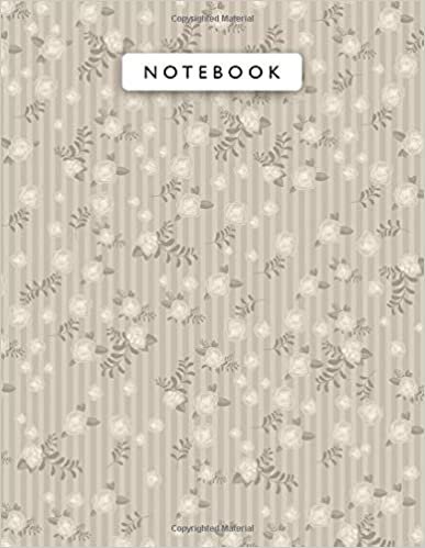 okumak Notebook Blanched Almond Color Small Vintage Rose Flowers Mini Lines Patterns Cover Lined Journal: Wedding, A4, Planning, 110 Pages, 8.5 x 11 inch, ... Monthly, Work List, Journal, 21.59 x 27.94 cm