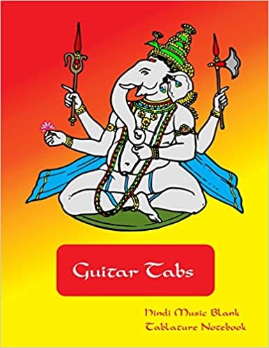 okumak Guitar Tabs Hindi Music Blank Tablature Notebook: 200 pages. 1/2 (100 pages of blank guitar tabs), 1/2 (100 pages of lined paper for lyrics or notes).