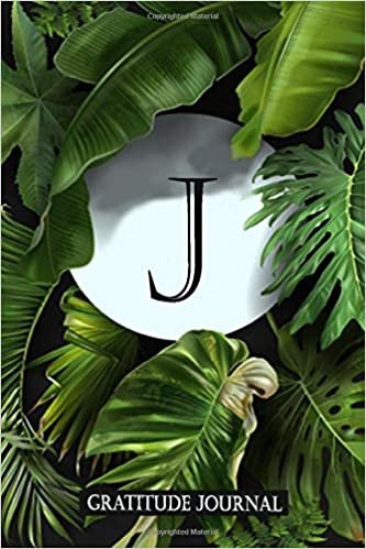 okumak J : CAPITAL LETTER: Daily Gratitude Journal Monogram Initial Green Floral Lined Notebook / Diary for Writing &amp; Taking Note for Girls and Women , Birthday Gift, 120 Pages, 6x9, Soft Cover, Matte Finish