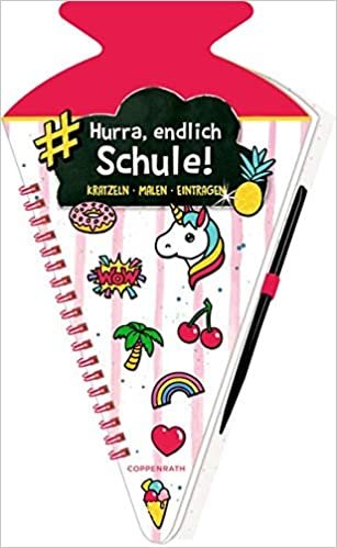 okumak Schultüten-Kratzelbuch - Funny Patches - Hurra, endlich Schule! (pink): Kratzeln, Malen, Eintragen