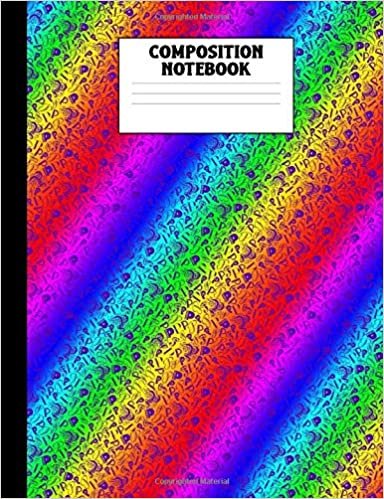 okumak Composition Notebook: Rainbow Letter P Pattern College Ruled Book
