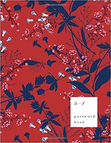 okumak A-Z Password Book: 8.5 x 11 Big Password Notebook with A-Z Alphabet Index | Large Print Format | Trendy Tropical Floral Design | Red