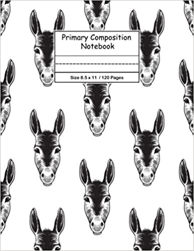 okumak 8.5 x 11 (120 pages): Grade K-2 | Primary Story Journal | Draw and Write - Picture Space with Dotted Midline) (Cute Mule Composition Notebook For Kids)