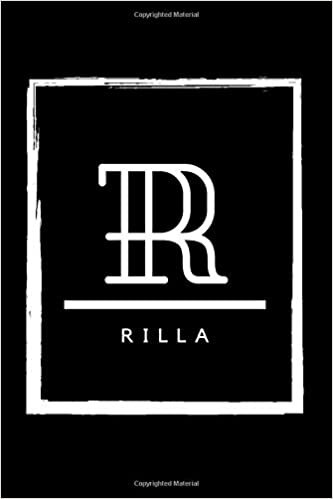 okumak R - Rilla: Monogram initial R for Rilla notebook | Birthday Journal Gift | Lined Notebook /Pretty Personalized Name Letter Journal Gift for Rilla | 6x9 Inches , 100 Pages , Soft Cover, Matte Finish