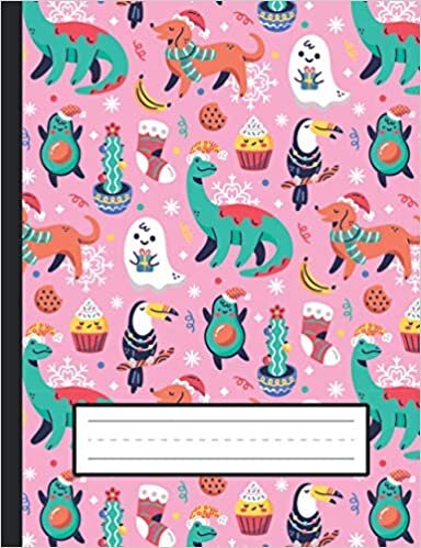 okumak Christmas Dinosaurs And Dogs - Dinosaur Draw And Write Journal Primary Composition Notebook For Grades K-2 Kids: Standard Size, Draw And Write On Front Page, Story Writing On Back Page For Girls, Boys