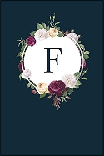 okumak F: 110 College-Ruled Pages (6 x 9) | Monogram Journal and Notebook with a Navy Blue Background Vintage Floral Roses and Peonies Design | Personalized ... Journal | Monogramed Composition Notebook