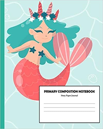 okumak Primary Composition Notebook Story Paper Journal: Primary Journal for Handwriting and Sketching | Book for Grades K-2 with Dashed Line and Drawing Space | Fairy Mermaid Series