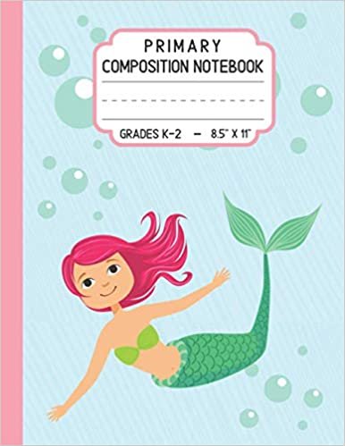 okumak mermaid primary composition notebook k-2: Draw And Write journal For Kids, K-2 Primary Story Journal With Dotted Midline And Picture Space, Cute Cats ... 100 Pages 8.5&quot;x11&quot; Soft Cover, Matte Finish.