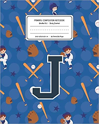 okumak Primary Composition Notebook Grades K-2 Story Journal J: Baseball Pattern Primary Composition Book Letter J Personalized Lined Draw and Write ... Exercise Book for Kids Back to School Presch