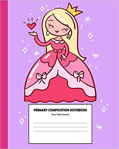 okumak Primary Composition Notebook Story Paper Journal: Primary Notebook for Handwriting and Sketching | Book for Preschool and K-2 Grade with Dashed Line and Drawing Space | Princess Series