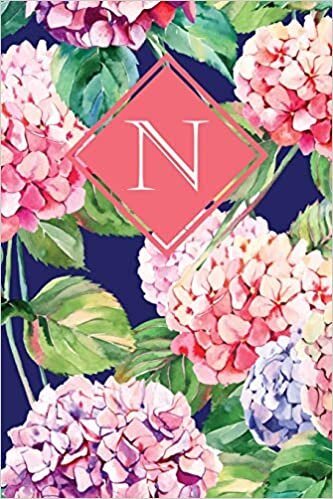 okumak N: Monogrammed blank lined journal: Beautiful and classic: Ornate floral pattern design