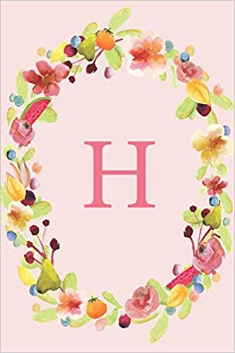 okumak H: Soft Floral Wreath Monogram Sketchbook | 110 Sketchbook Pages (6 x 9) | Floral Watercolor Monogram Sketch Notebook | Personalized Initial Letter Journal | Monogramed Sketchbook