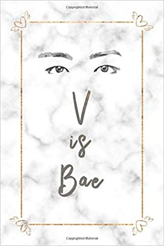 okumak V is Bae: BTS Member Eyes with White Marble Background and Rose Gold Hearts 100 Page 6&quot; x 9&quot; Blank Lined Notebook | Kpop Fan Merch Journal Book for Army Fandom