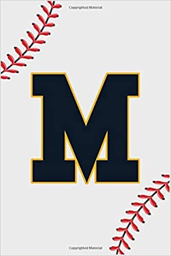 okumak Baseball Notebook M: Baseball Letter M Initial Monogram Gift For Baseball Players Journal Note Taking For men, boys and girls 110 Pages 6 x 9 inches College Ruled