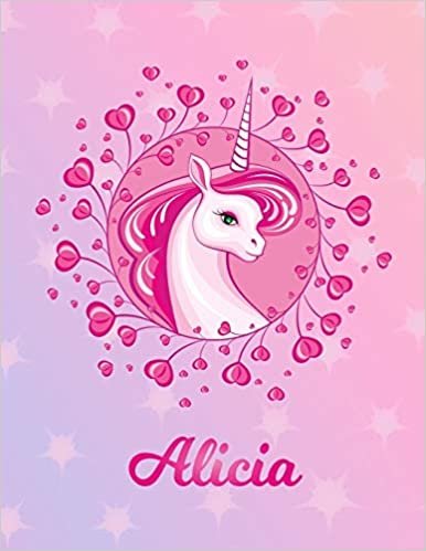 okumak Alicia: Unicorn Sheet Music Note Manuscript Notebook Paper | Magical Horse Personalized Letter V Initial Custom First Name Cover | Musician Composer ... Notepad Notation Guide | Compose Write Songs