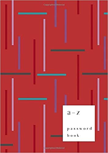 okumak A-Z Password Book: A5 Medium Password Notebook with A-Z Alphabet Index | Large Print | Modern Horizontal Vertical Stripe Design | Red