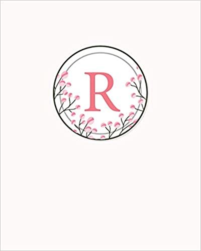 okumak R: 110 Dot-Grid Pages | Monogram Journal and Notebook with a Classic Light Pink Background of Vintage Floral Watercolor Design | Personalized Initial Letter Journal | Monogramed Composition Notebook