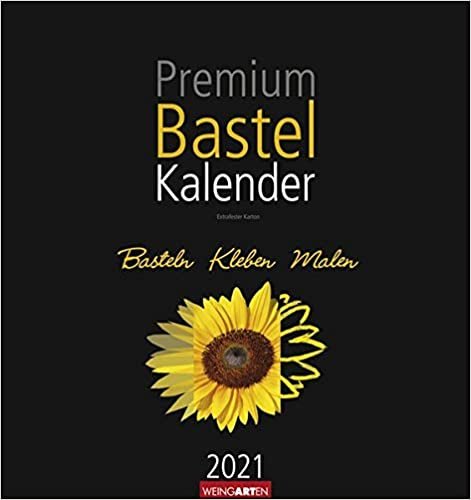 okumak Premium Bastelkalender 2021 Schwarz 34 x 32 cm: Basteln - Kleben - Malen