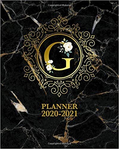 okumak 2020-2021 Planner: Nifty Black Marble Initial Letter Monogram G Two Year Organizer - Pretty Golden 2 Year Agenda &amp; Calendar With To-Do’s, Holidays &amp; Inspirational Quotes, Vision Board &amp; Notes.