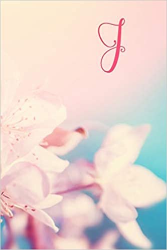 okumak J: Monogram Initial Notebook and diary with pink floral design
