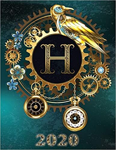 okumak Weekly Planner Initial “H” Monogram 2020: Steampunk Teal Falcon and Clock Personalized 12-Month Large Print Letter-Sized Schedule Organizer by Week ... BG Steampunk Monogram Falcon Watch, Band 8)