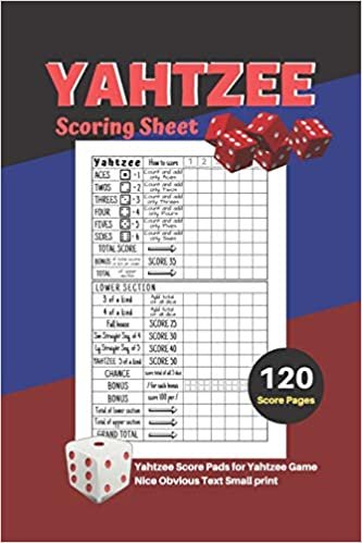 okumak Yahtzee Scoring Sheet: V.9 Yahtzee Score Pads for Yahtzee Game Nice Obvious Text Small print Yahtzee Score Sheets 6 by 9 inch