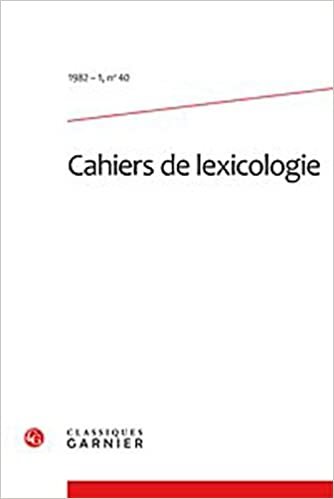 okumak cahiers de lexicologie 1982 - 1, n° 40 - varia