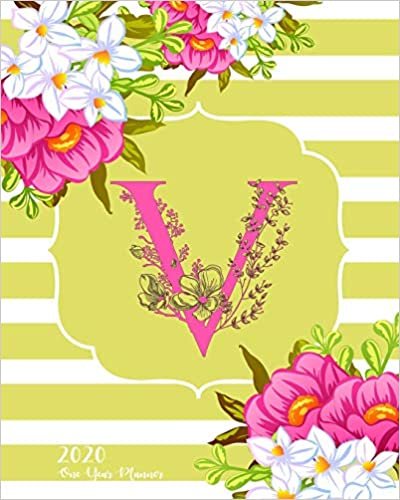 okumak V - 2020 One Year Planner: Monogram Classic Initial Pink Flower Green Fun French Floral | Jan 1 - Dec 31, 2020 | Weekly &amp; Monthly Planner + Habit ... Year Monogram Initials Schedule Organizer)