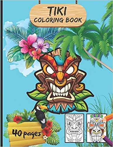 okumak Tiki Coloring book: Traditional Hawaii/Polynesia Mythology Masks, Totems, and Traditional Art for agers And Adults | Large Format