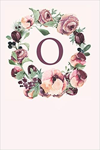 okumak O: Pink Monogram Sketchbook | 110 Sketchbook Pages (6 x 9) | Soft Pink Roses and Peonies in a Watercolor Monogram Sketch Notebook | Personalized Initial Letter Journal | Monogramed Sketchbook