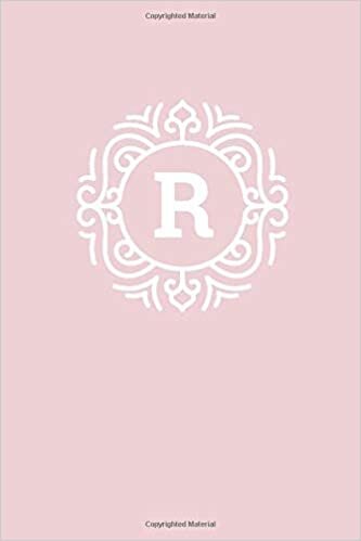 okumak R: 110 Sketch Pages (6 x 9) | Monogram Sketch Notebook with a Light Pink Background and Simple Vintage Elegant Design | Personalized Initial Letter Journal | Monogramed Sketchbook