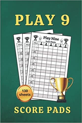 okumak Play 9 Score Pads: 130 Play Nine Golf Card Game Score Sheets-6 x 9 Inches Large Pads
