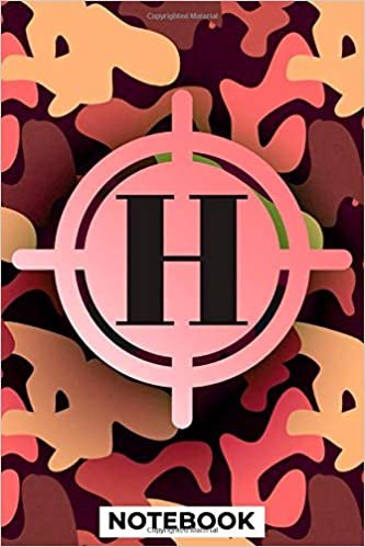 okumak H: Girly Pink Camouflage, Monogrammed Blank Lined Notebook