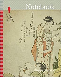 okumak Notebook: Evening Cool on the Verandah (Ensaki no yusuzumi): Genre scenes with kyoka poems, in aiban format (Kyoka-iri aiban fuzoku zu), c. 1788/90, ... (?)-1806, Japan, Color woodblock print, aiban