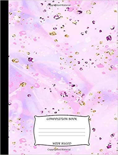okumak Composition Book Wide Ruled: Glitter Design - Wide Ruled Lined Pages Book -  Class Notebook - Composition Notebook for Back to School - School Exercise Book