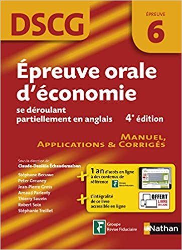okumak Epreuve orale d&#39;économie se déroulant partiellement en anglais Epr 6 DSCG - Manuel applicat/corrigés (EXPERTISE COMPTABLE)